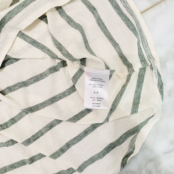 Theory Olive Striped Pima Cotton Tank - Picture 3 of 5